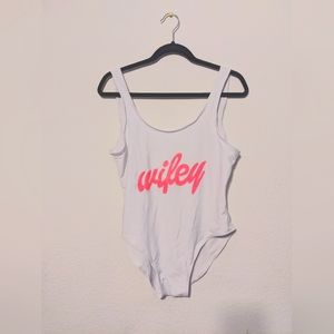 White wifey one-piece